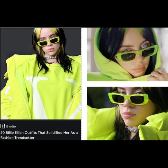 GUCCI 2025 TOP COLOR GREEN RECTANGULAR SUNNIES SEEN ON CELEBS & INFLUENCERS - Picture 8 of 16